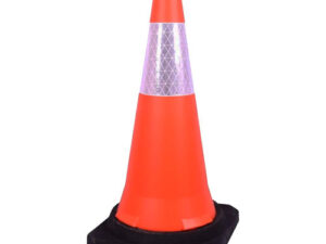 cono vial con banda reflectiva