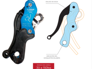 Descensor Doble Stop X-Urban PN401 con Freno Antipánico para Soga 10-12mm
