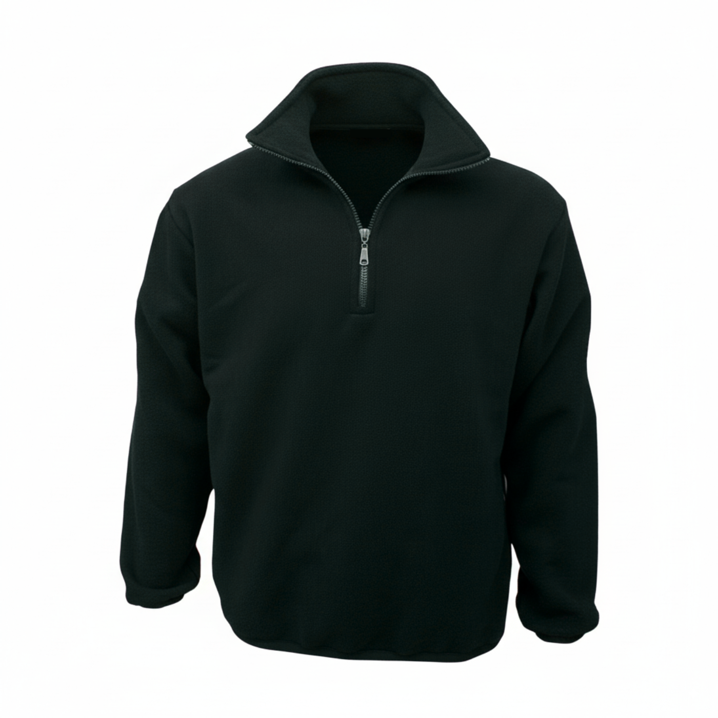 BUZO DE FRISA MEDIO CIERRE NEGRO