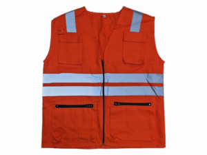 chaleco vial de gabardina con cierre