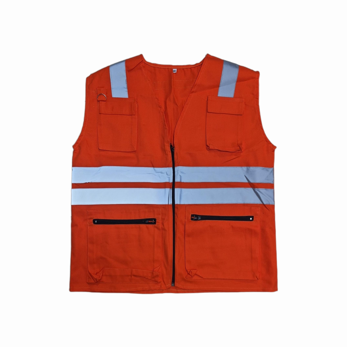 chaleco vial de gabardina con cierre