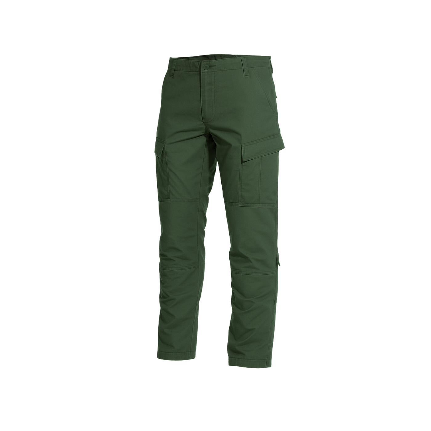 Pantalon cargo ripstop verde liso